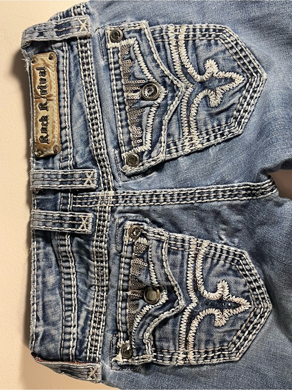 Rock Revival Women's Light Blue Embroidered Back Pocket Jeans